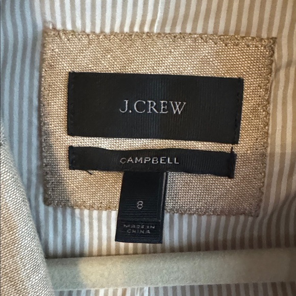 J Crew Beige Linen Campbell Blazer / Jacket - Picture 3 of 13